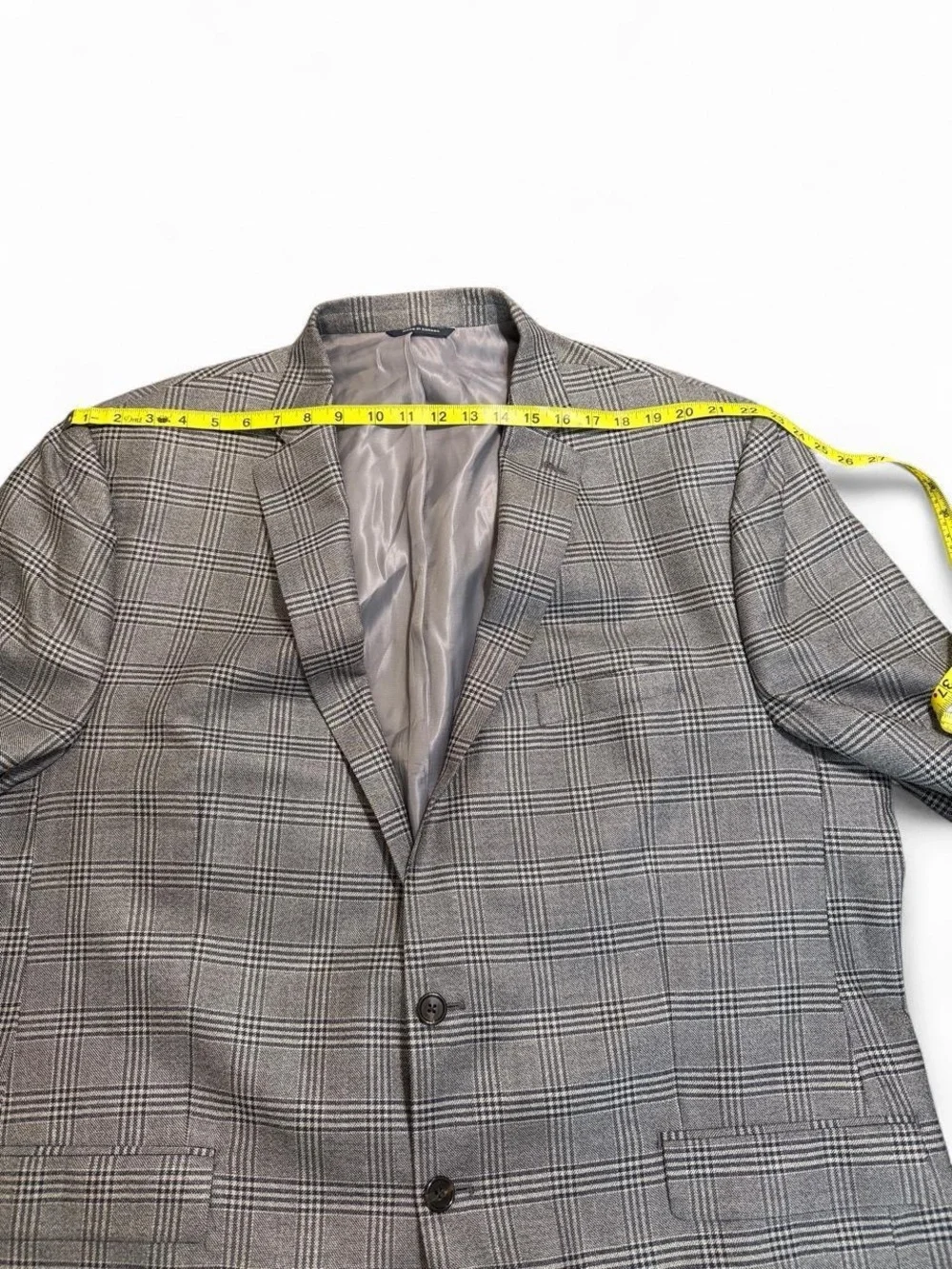 Ralph Lauren 54L Gray Glen Plaid Silk Wool Sport Coat Blazer Made in Canada
